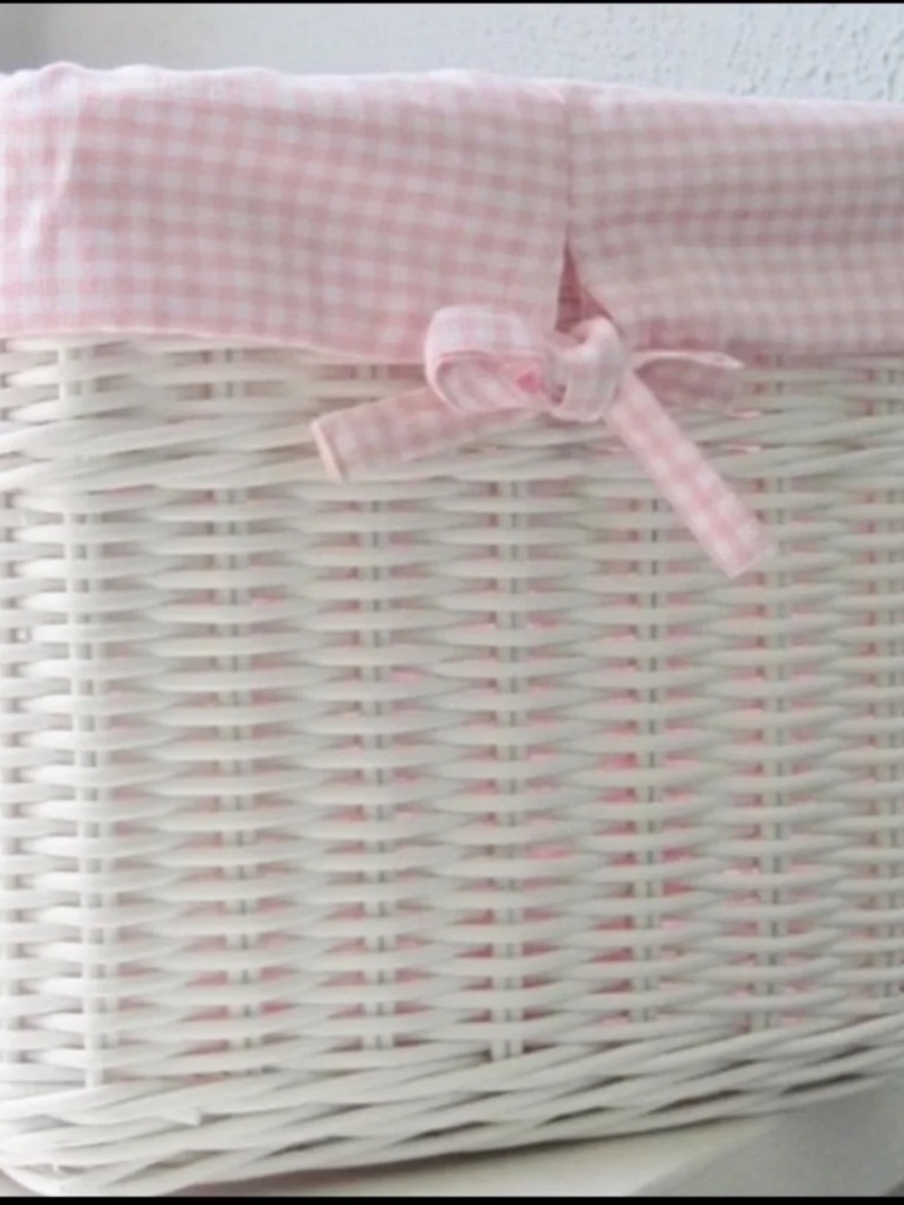 SET 2 Pottery Barn Kids Pink Gingham Sabrina Basket Liner  +++ LINERS ONLY ***